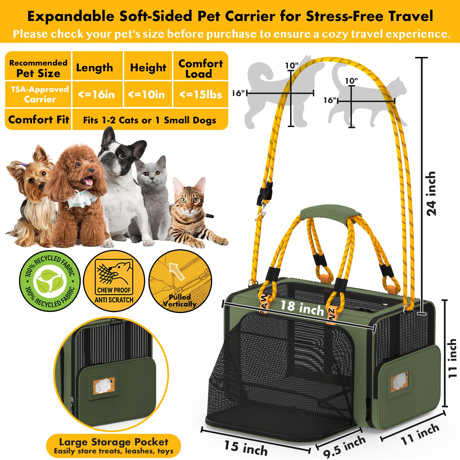 PAWZIDEA top mesh door provides breathable access and pet visibility