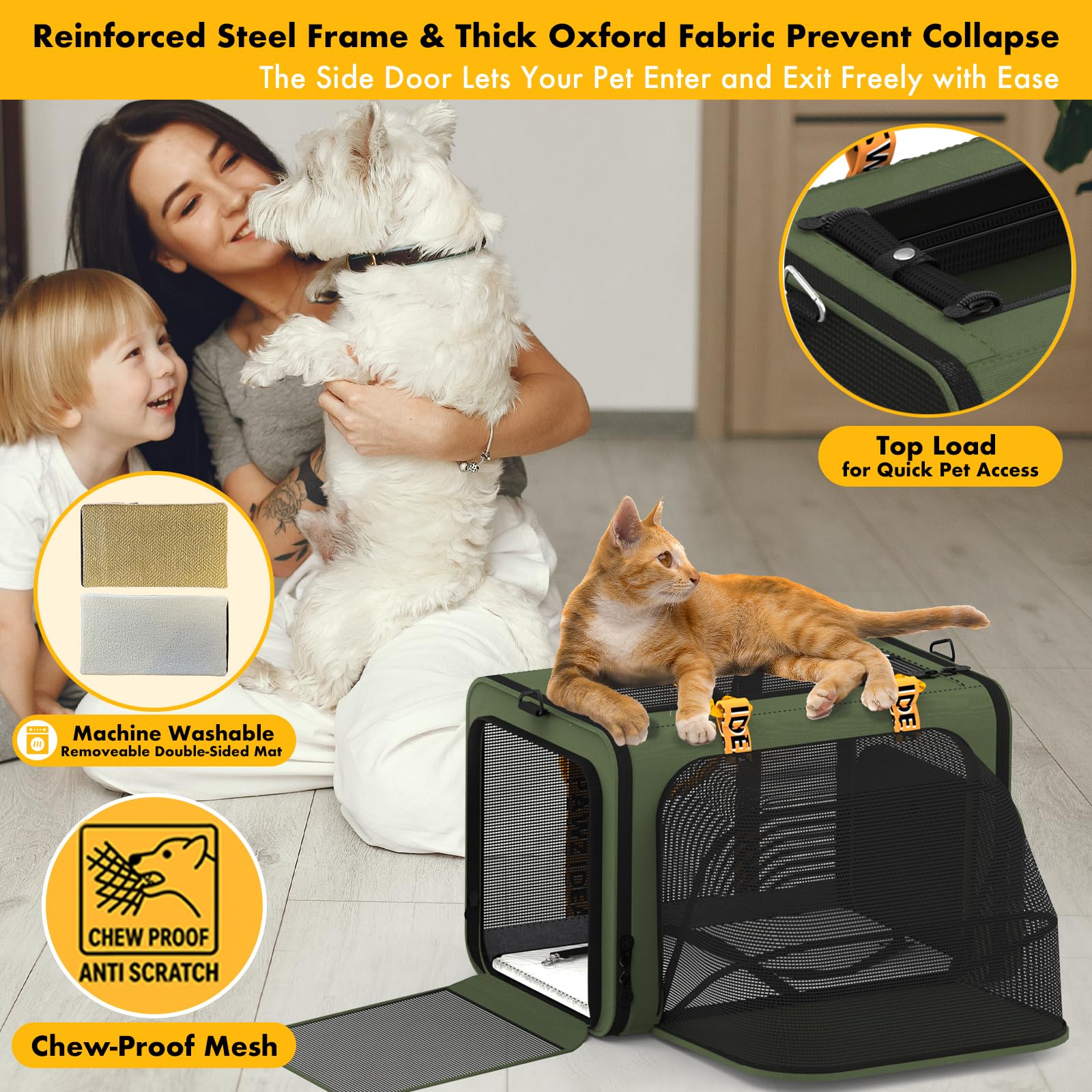 PAWZIDEA two-pets-travel-scene shows versatile use for multiple pets.