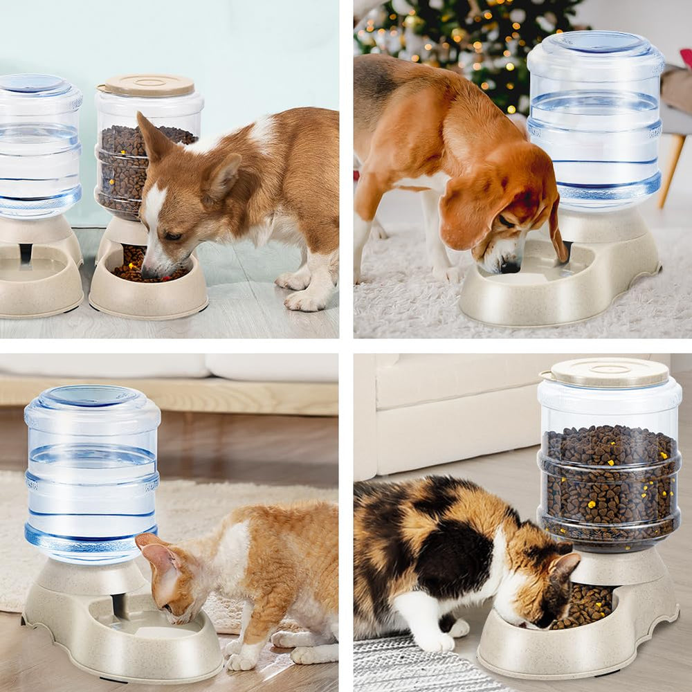 Pawzone cream cat and dog feeder suitable for multi-pet homes