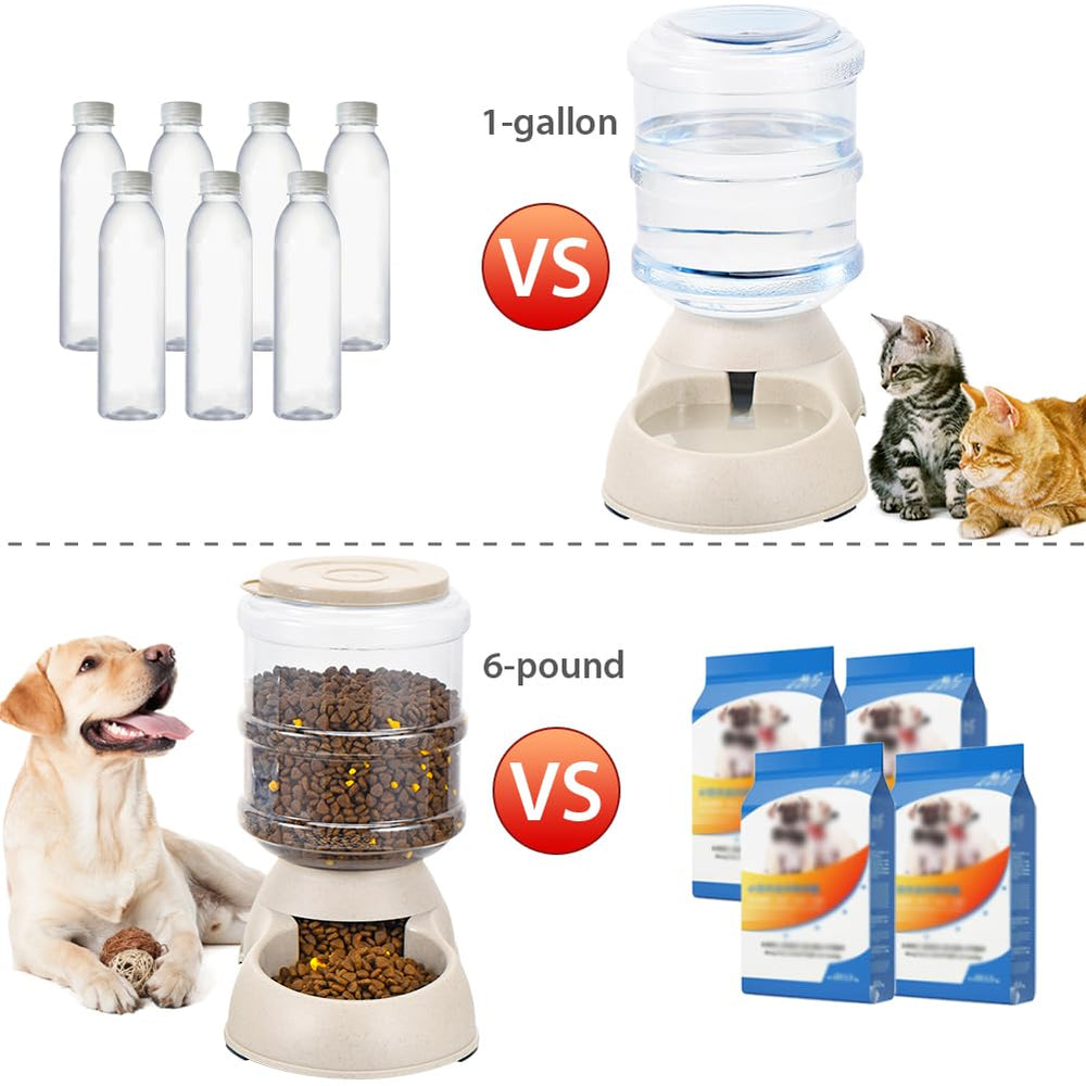 Pawzone gravity-fed feeder in cream is easy to move around the home