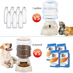 Pawzone gravity-fed feeder in cream is easy to move around the home