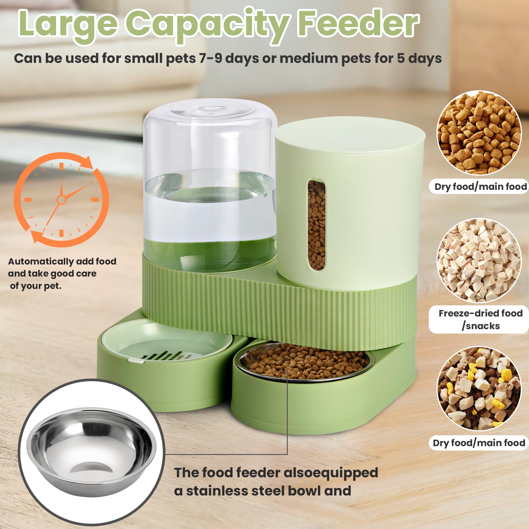 Pawzone gravity-feed system diagram illustrating auto-refill feature.