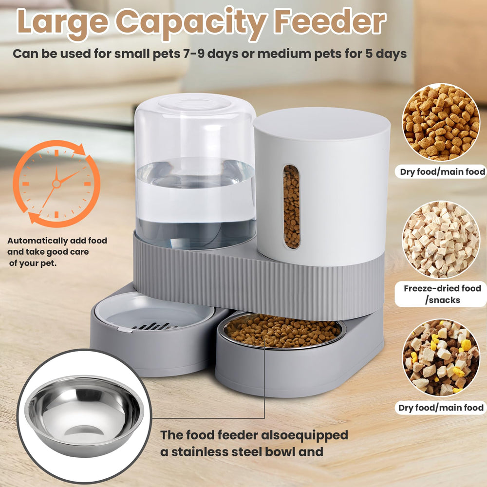 Pawzone gravity refill mechanism grey maintains steady portions without power