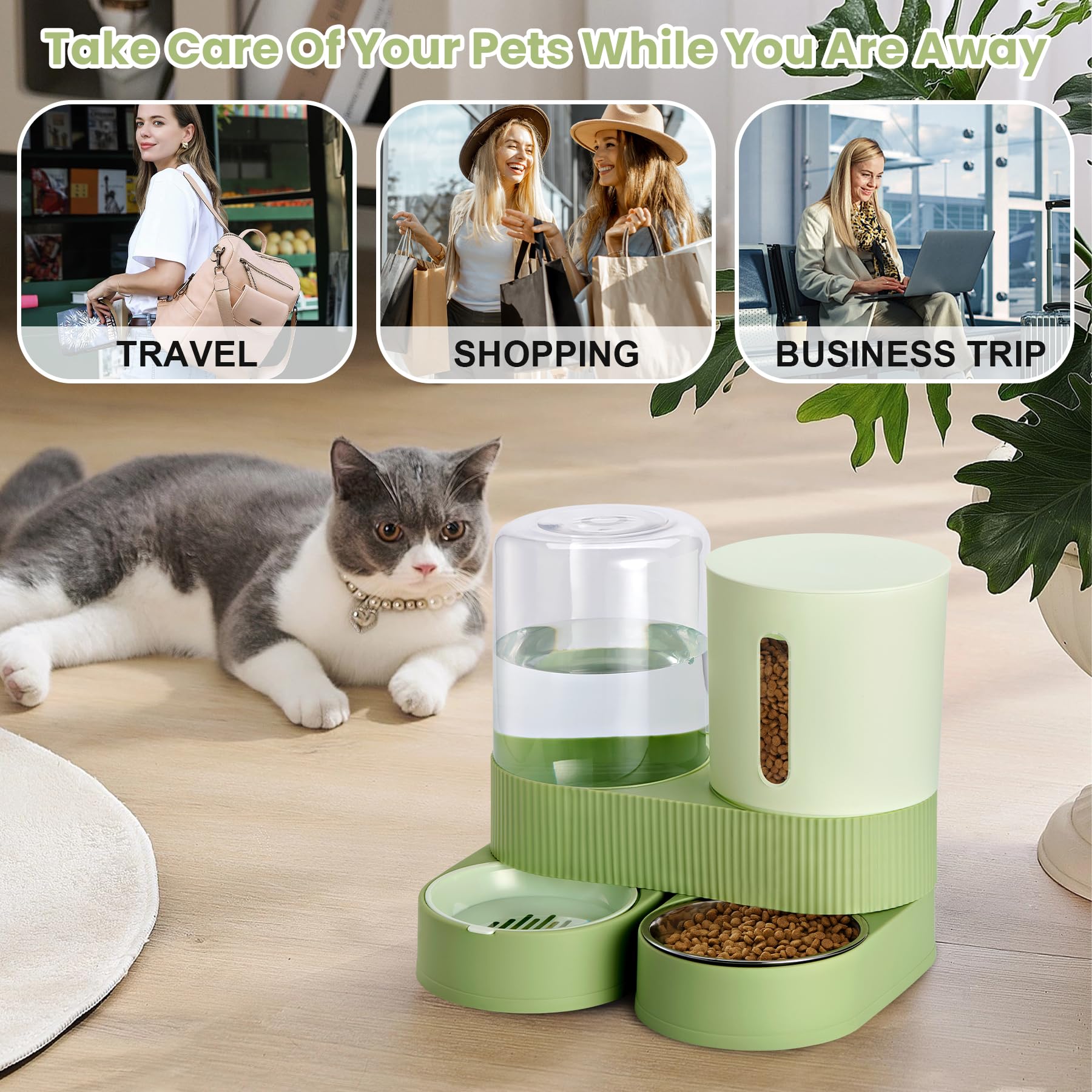 Pawzone travel-friendly pet feeder setup for days away.
