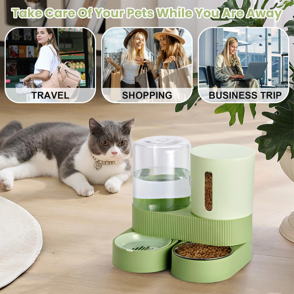 Pawzone travel-friendly pet feeder setup for days away.