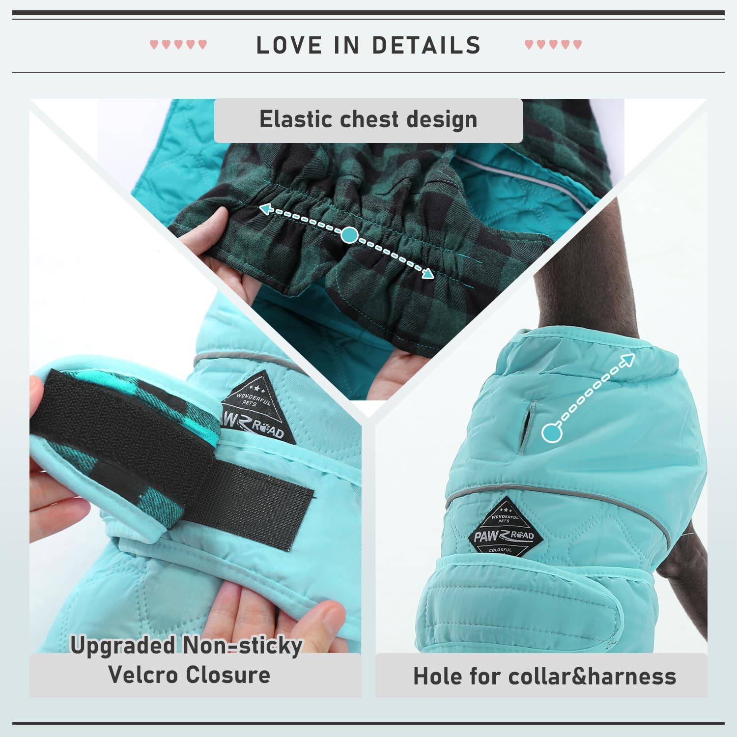 PAWZ Road reversible-style coat offers two looks for indoor comfort and outdoor activity.