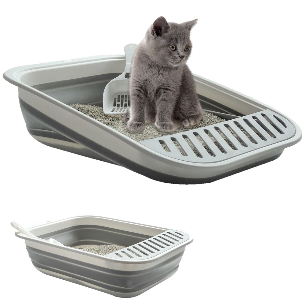 Paxlkuao foldable kitten litter box with compact design for easy storage and travel.