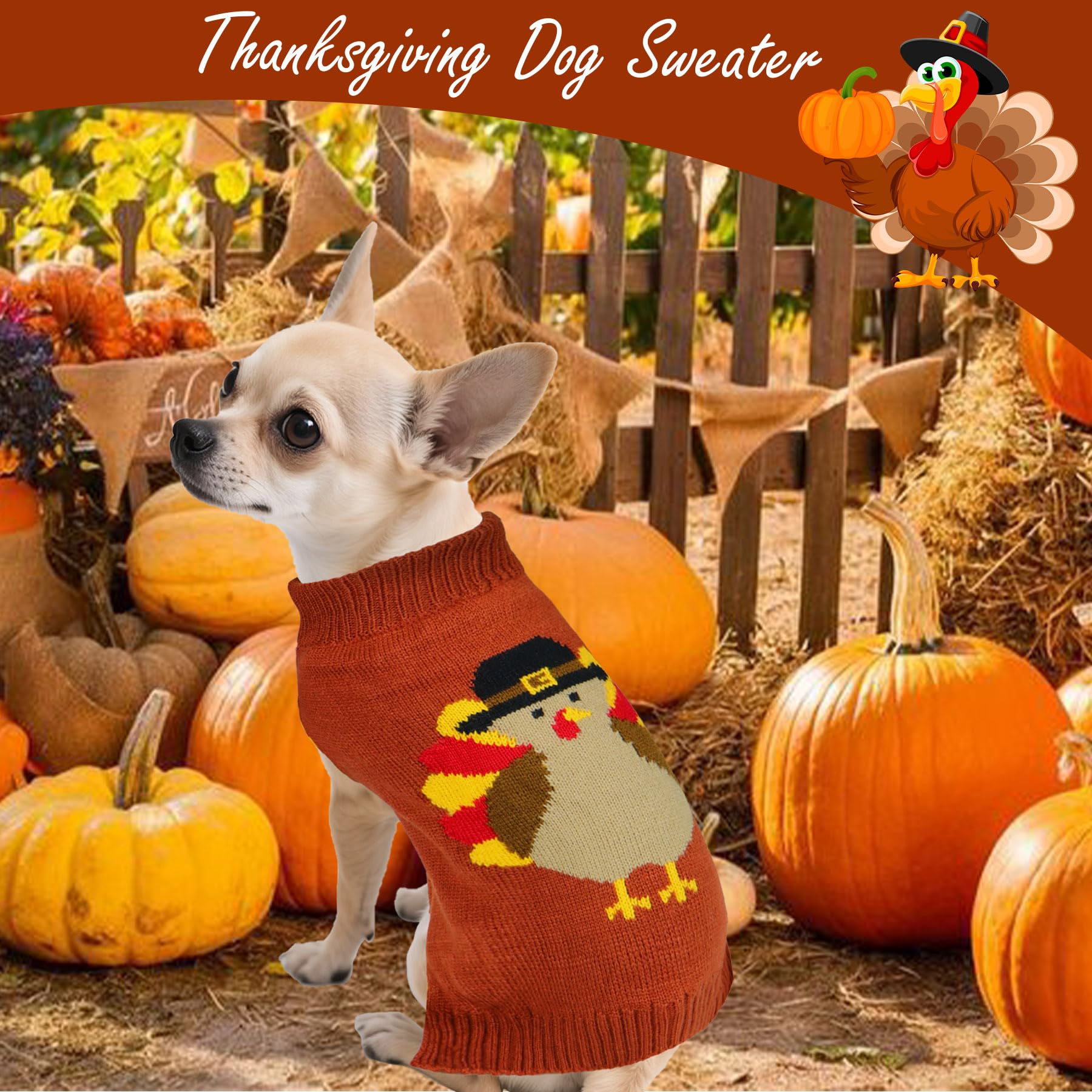 PAYHTOW dog sweater with easy-on, stretchy neckline for simple wearing.