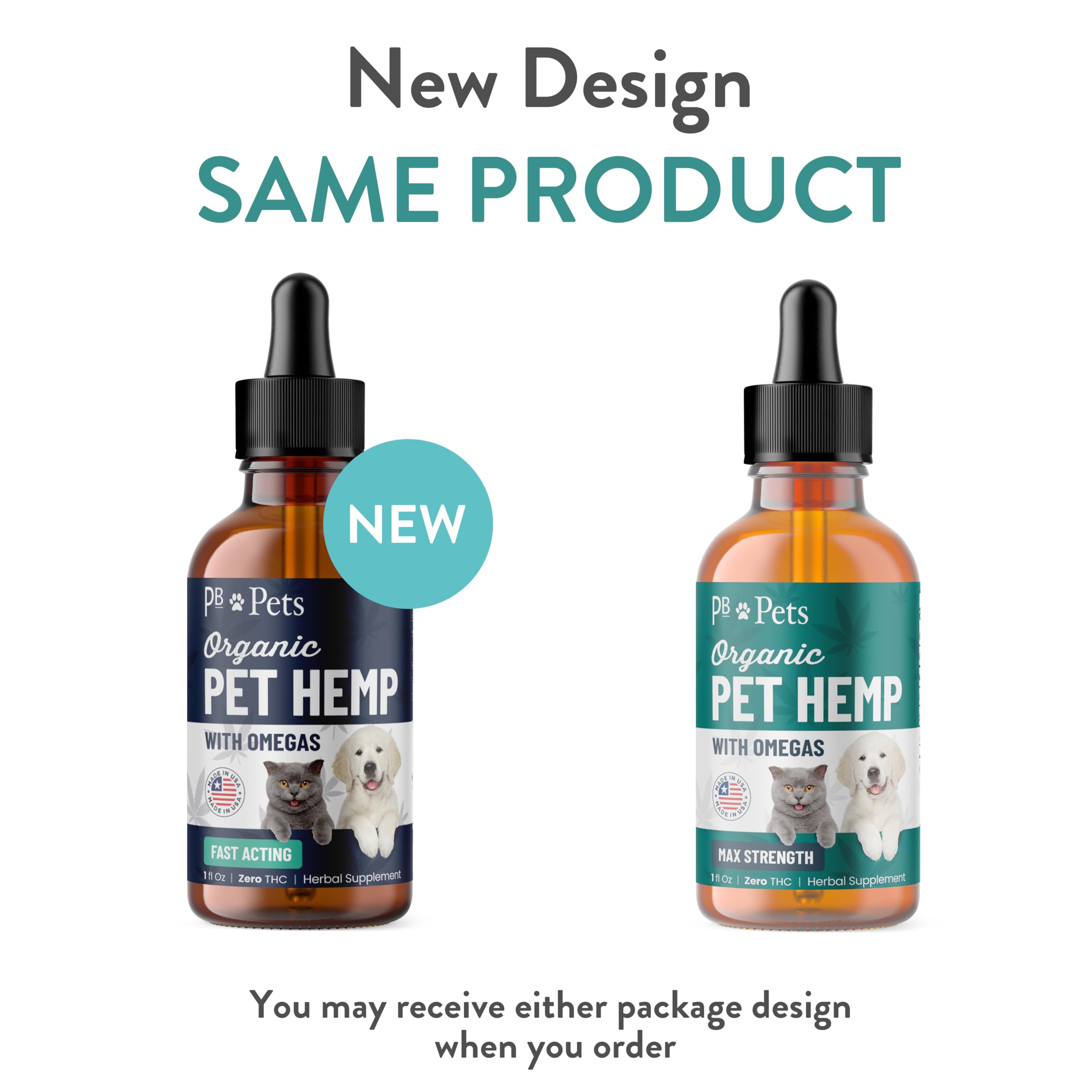 PB Pets made-in-USA stamp closeup emphasizes organic production