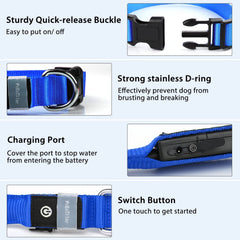PcEoTllar waterproof LED dog collar for rain and water play.