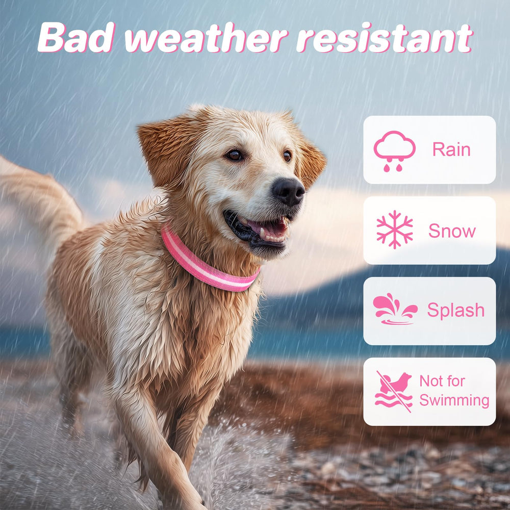 PcEoTllar light-up dog collar pink adjustable size fits all dog breeds.