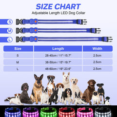 PcEoTllar light up dog collar blue size-adjustable strap fits all sizes