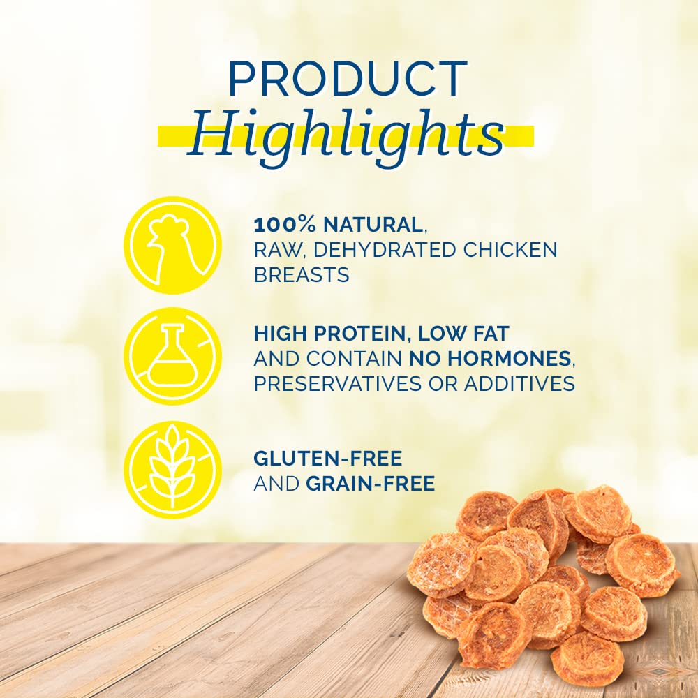 PCI Chicken Nibble raw-dehydrated chicken breast close-up shows single-ingredient protein.
