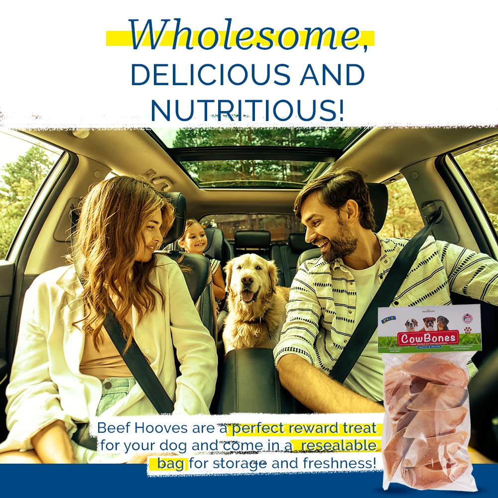 PCI Cow Bones USA-made label emphasizes quality and safety for dogs.