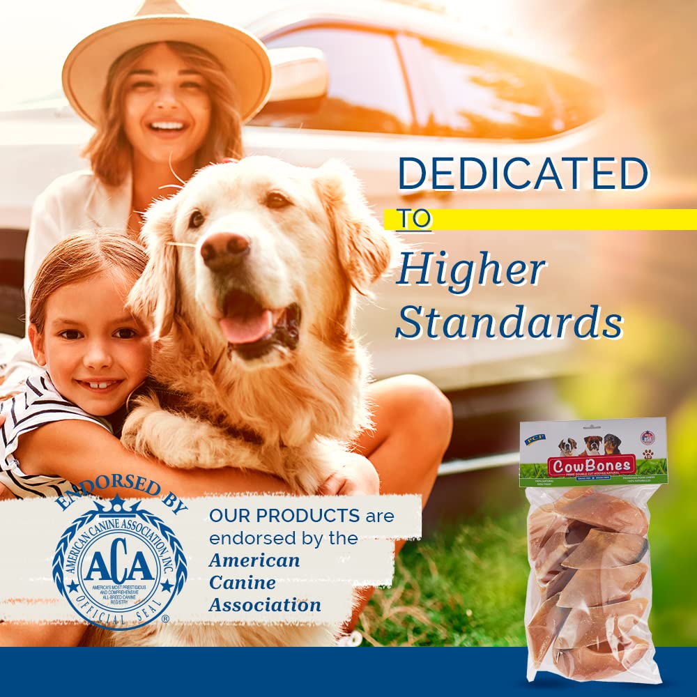 PCI Dog enjoying beef hooves chew conveys satisfaction and flavor.
