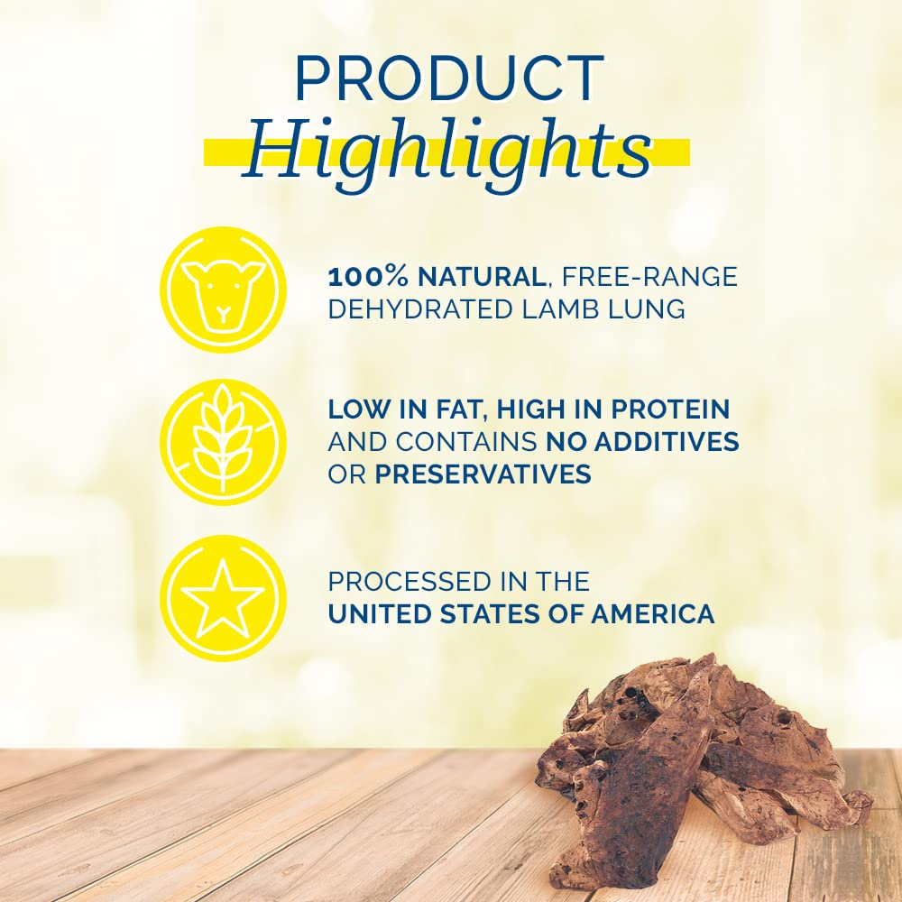 PCI Lamb Crunchys free-range lamb lungs emphasize natural nutrition.