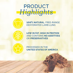 PCI Lamb Crunchys free-range lamb lungs emphasize natural nutrition.