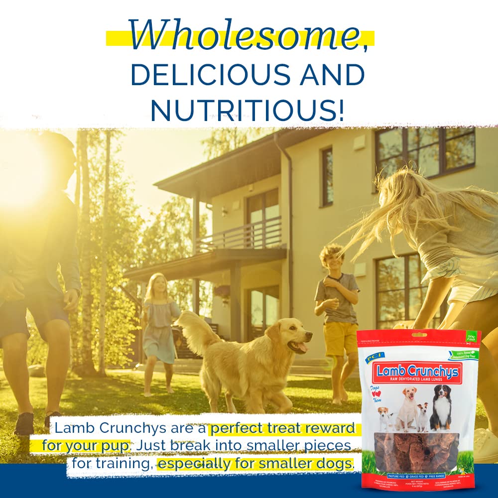 PCI Lamb Crunchys high-protein, low-fat snack for active dogs.