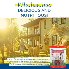 PCI Lamb Crunchys high-protein, low-fat snack for active dogs.