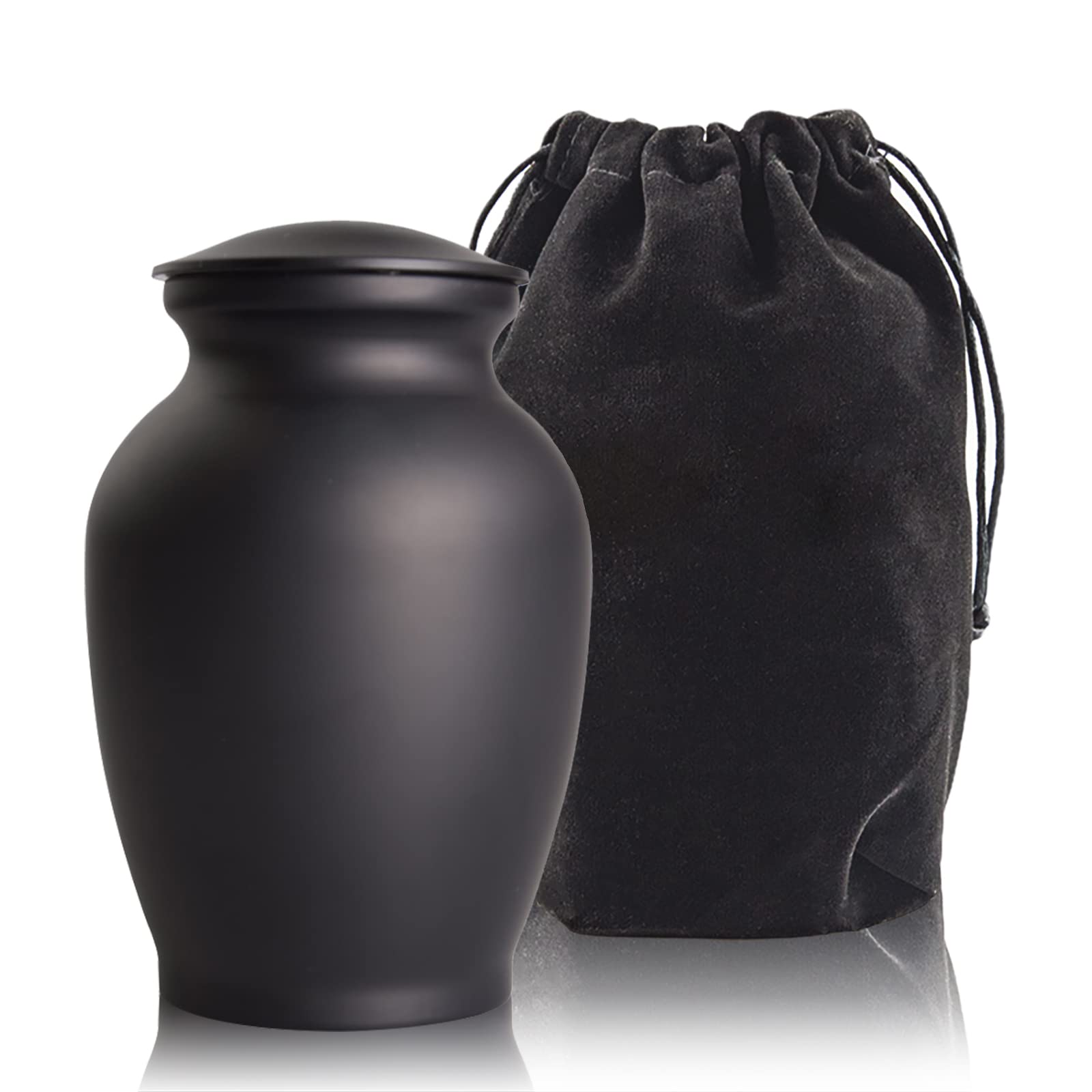 pcs memorial dog urn large black matte provides durable keepsake for cherished ashes.