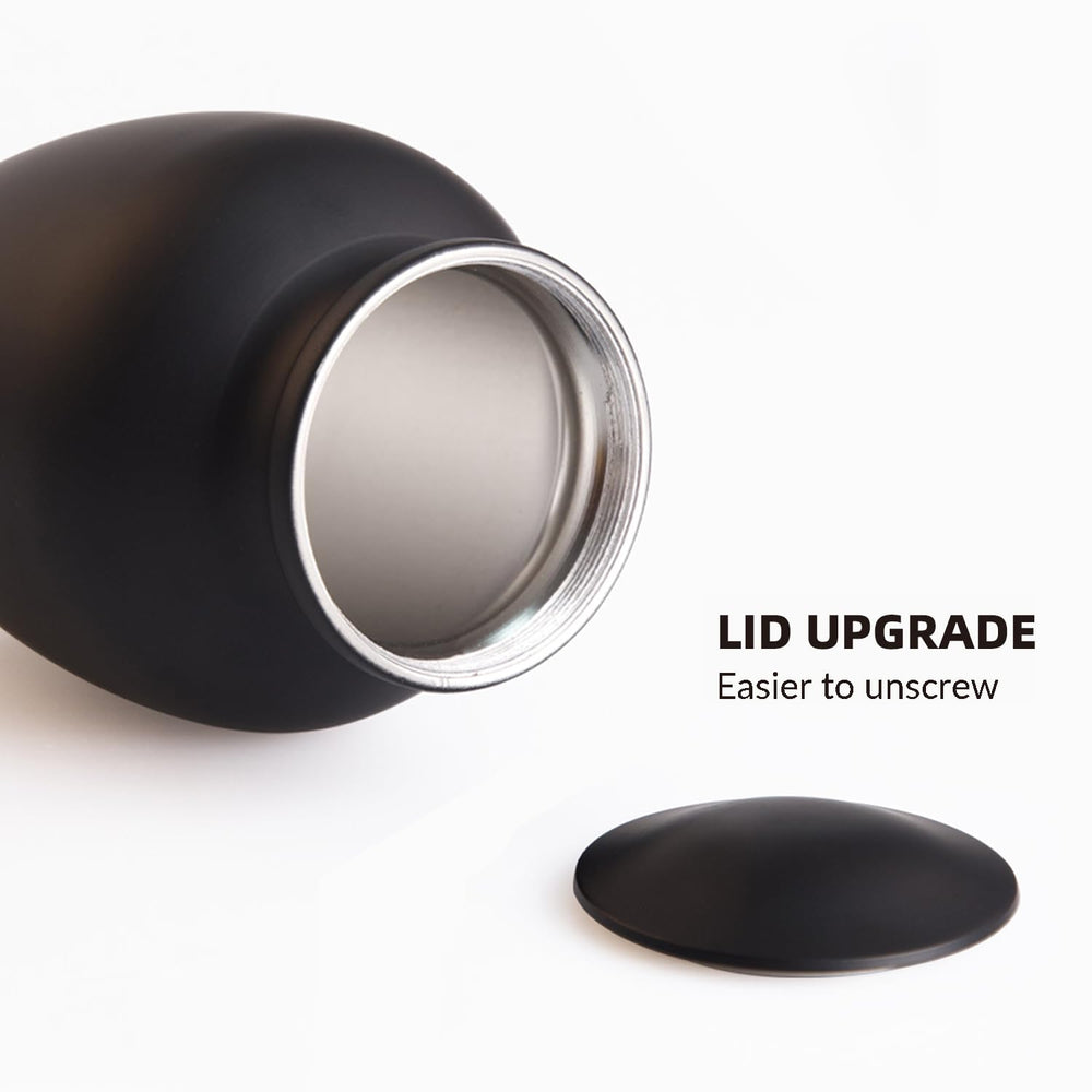 pcs memorial dog urn secure-lid demonstrates threaded lid for safe closure.