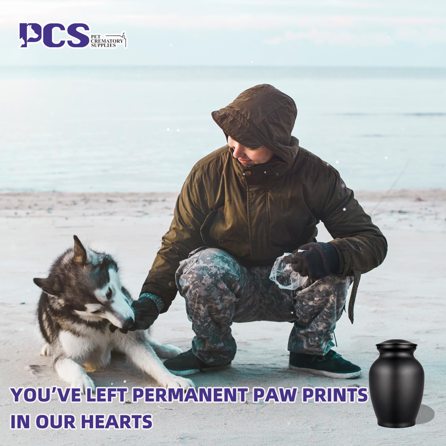 pcs memorial dog urn colorful-box packaging ensures careful delivery and presentation.