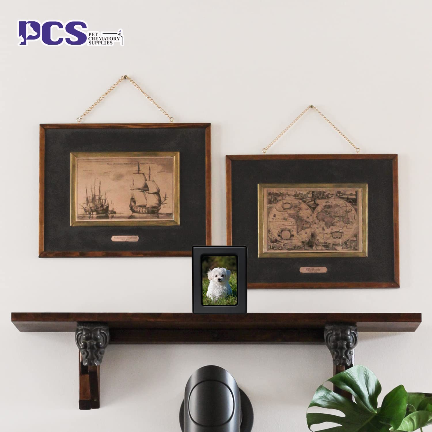 PCS Pet Urns for Dogs memorial display keeps memory in sight.