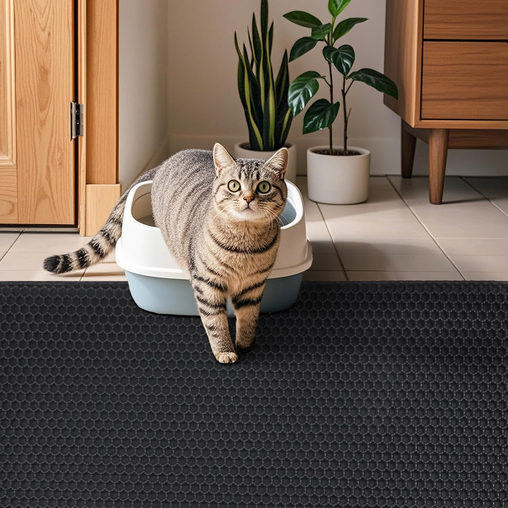 PCYIS Cat Litter Mat folds flat for easy storage