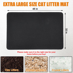 PCYIS Cat Litter Mat XL double-layer setup demonstrates easy separation and cleaning