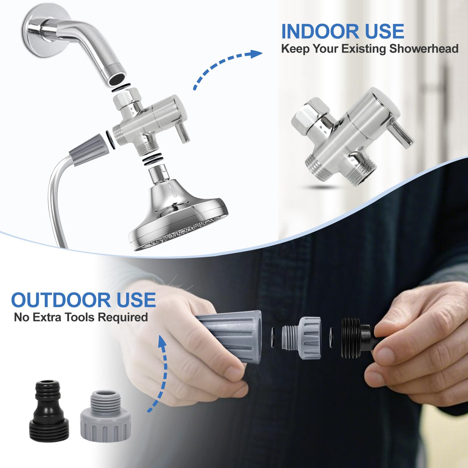 PCYIS indoor install option highlights tool-free faucet hookup.