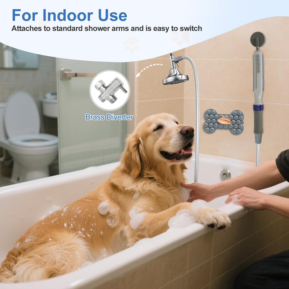 PCYIS outdoor adapter connects to garden hoses for outside bathing.