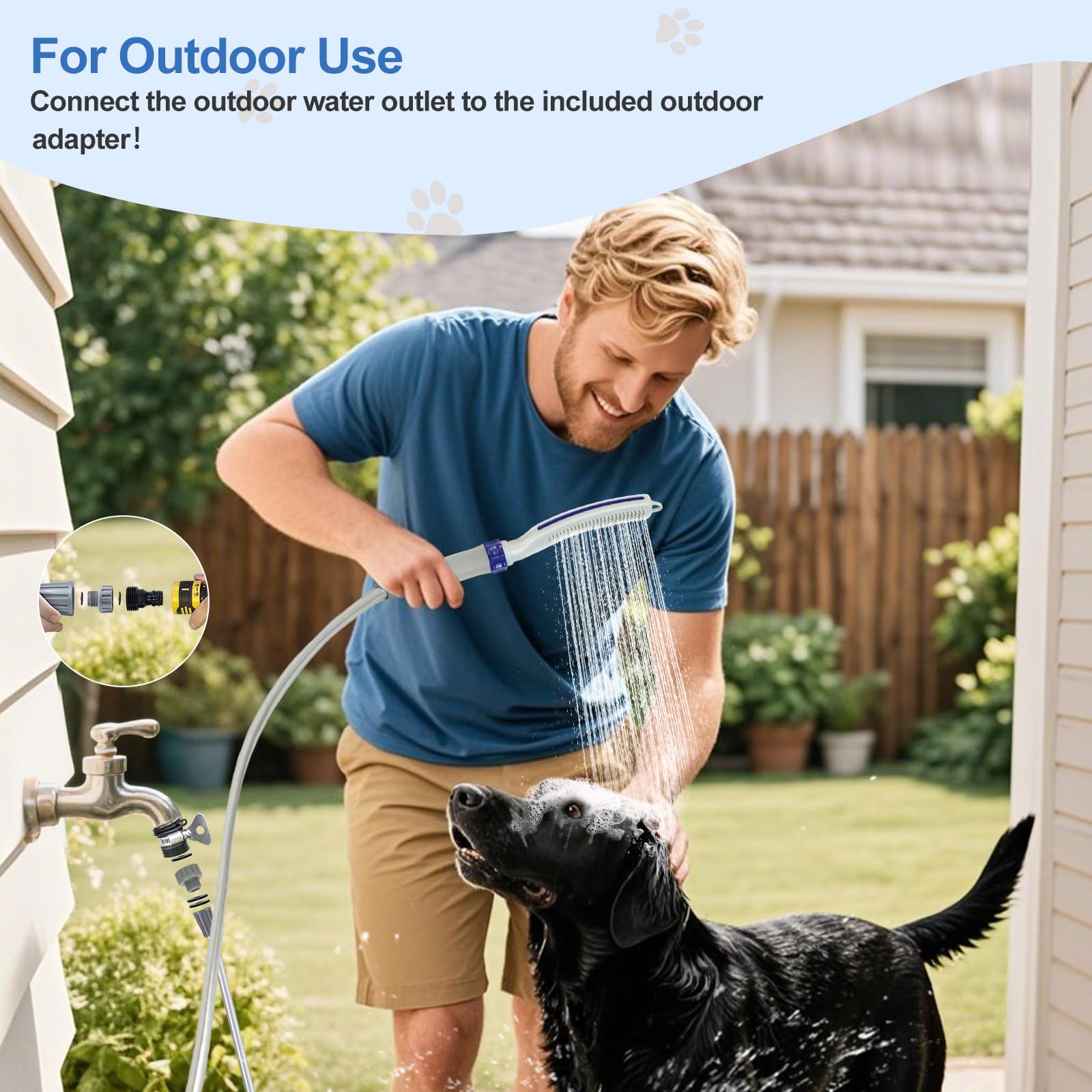 PCYIS Pet Wand Pro bathing station shows a complete home grooming setup.