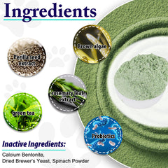 Peesnb dog teeth cleaning powder applied to tooth shows quick, mess-free use.