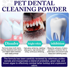 Peesnb dog teeth cleaning powder texture closeup highlights fine, powdery formula.