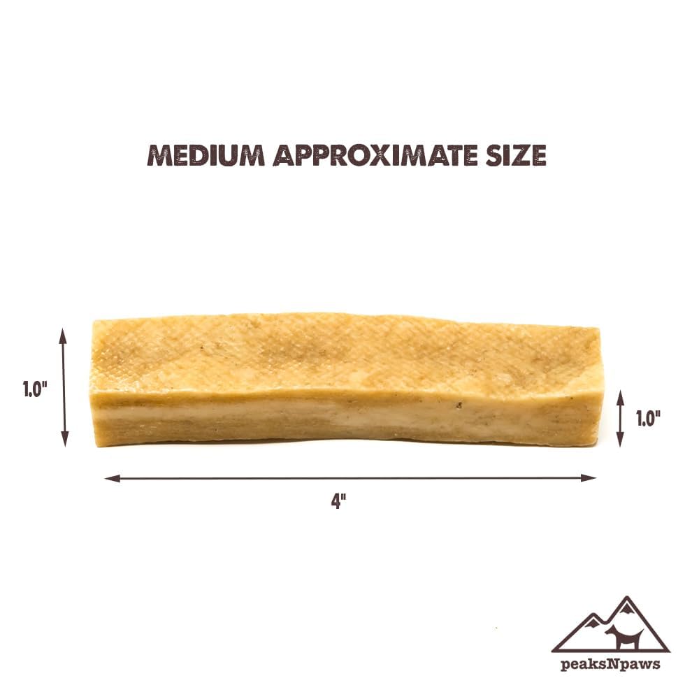 peaksNpaws Himalayan Yak Chews natural ingredients label with milk lime salt.