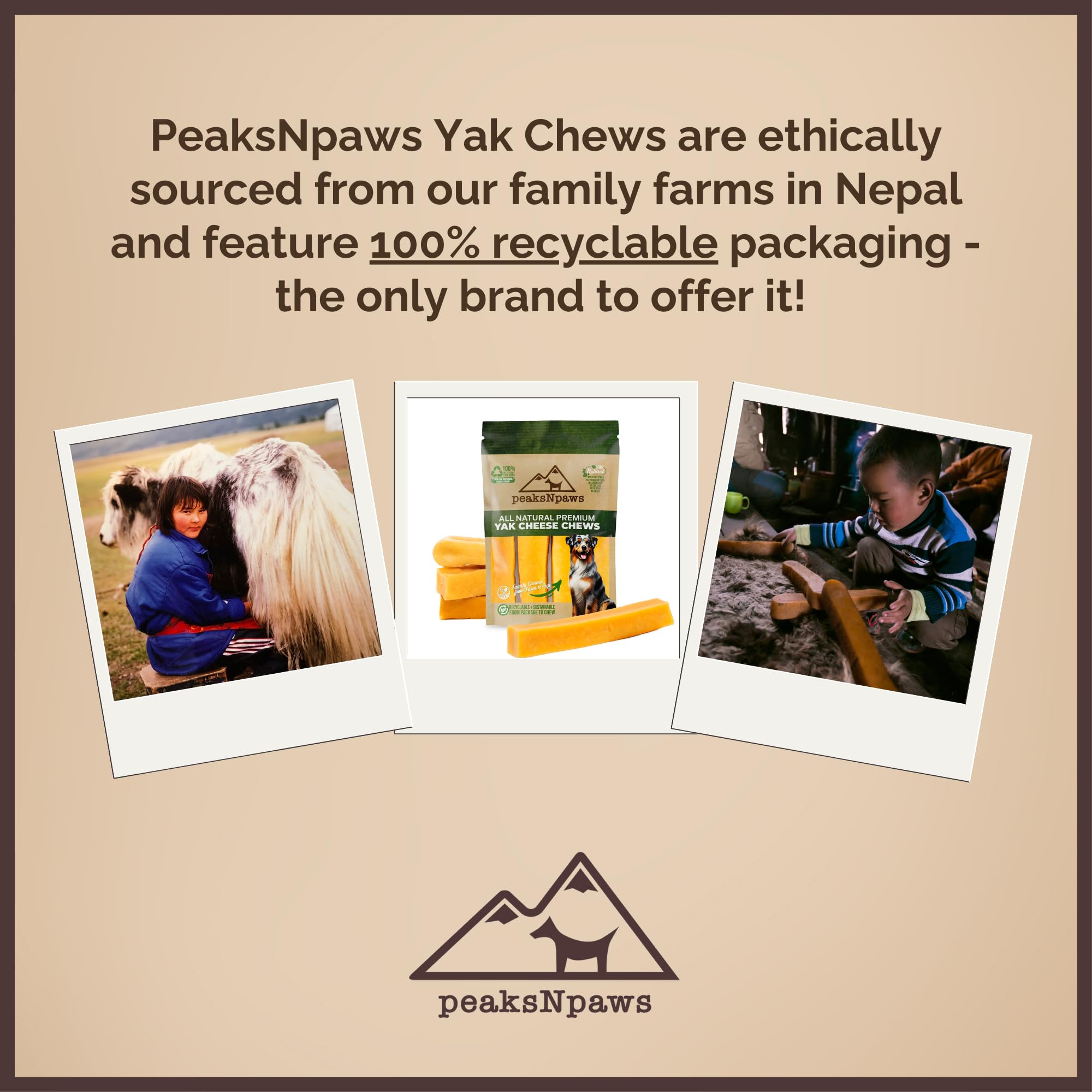peaksNpaws Yak Cheese Himalayan dog chews durable sticks ideal for aggressive chewers during play.