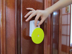 Pebble Smart Doggie Doorbell blue accent built-in treat holder during training.