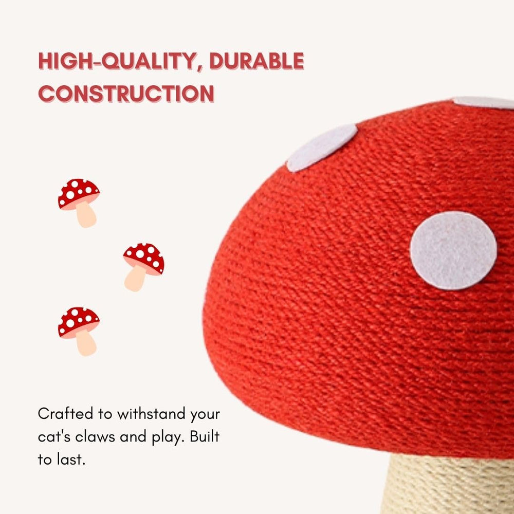 PECHVINO Mushroom Cat Scratching Post with PVC core for durable construction