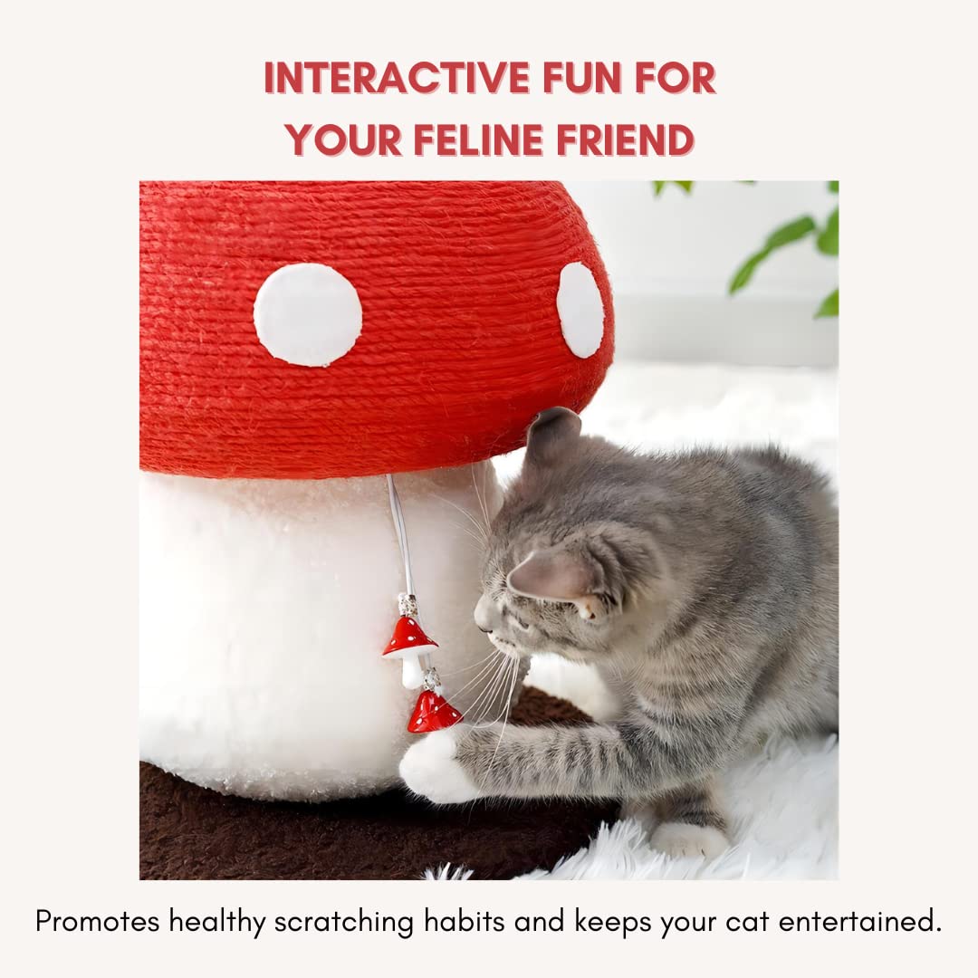 PECHVINO mushroom cat scratching post made with non-toxic materials for safe play.