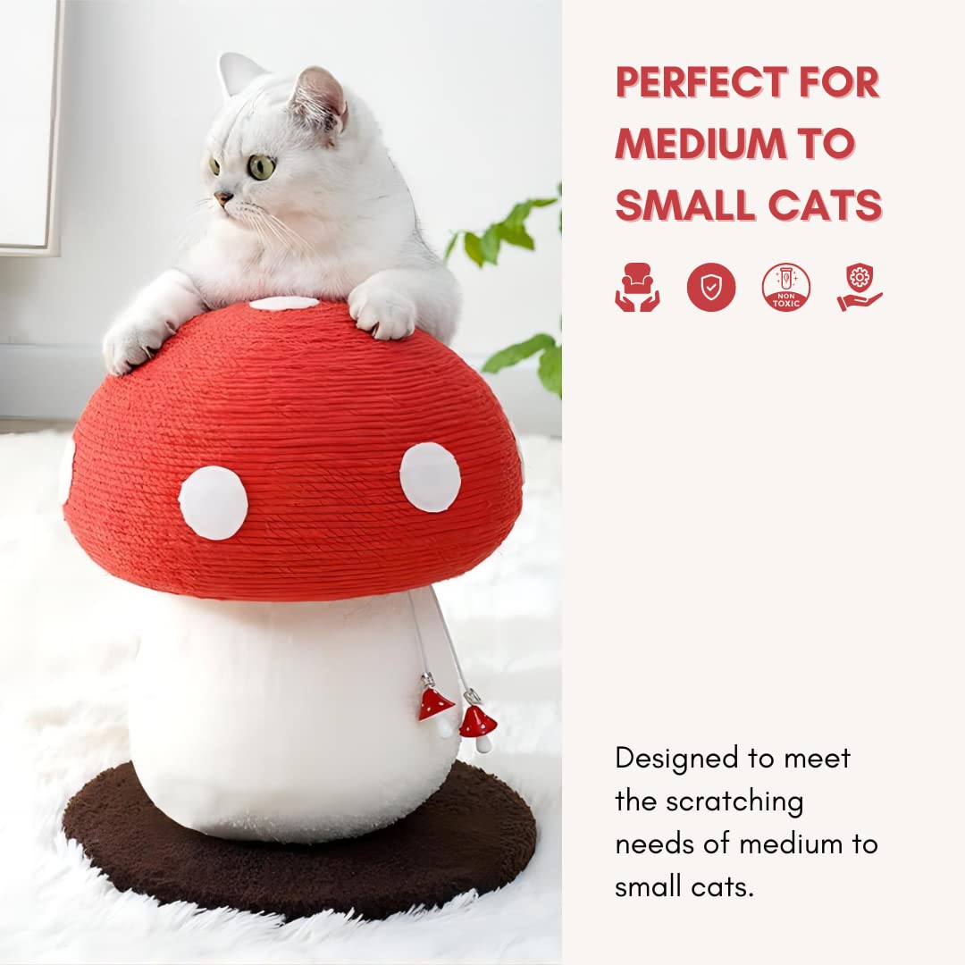 PECHVINO mushroom cat scratching post mushroom design adds whimsy to decor.