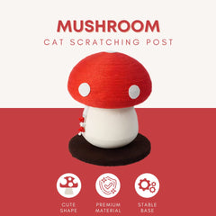 PECHVINO mushroom cat scratching post with sisal-wrapped surface for satisfying workouts.