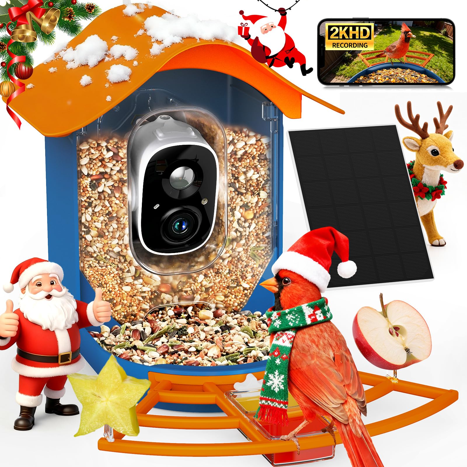 PeckCam Smart Bird Feeder camera 2K live view captures crisp backyard birds