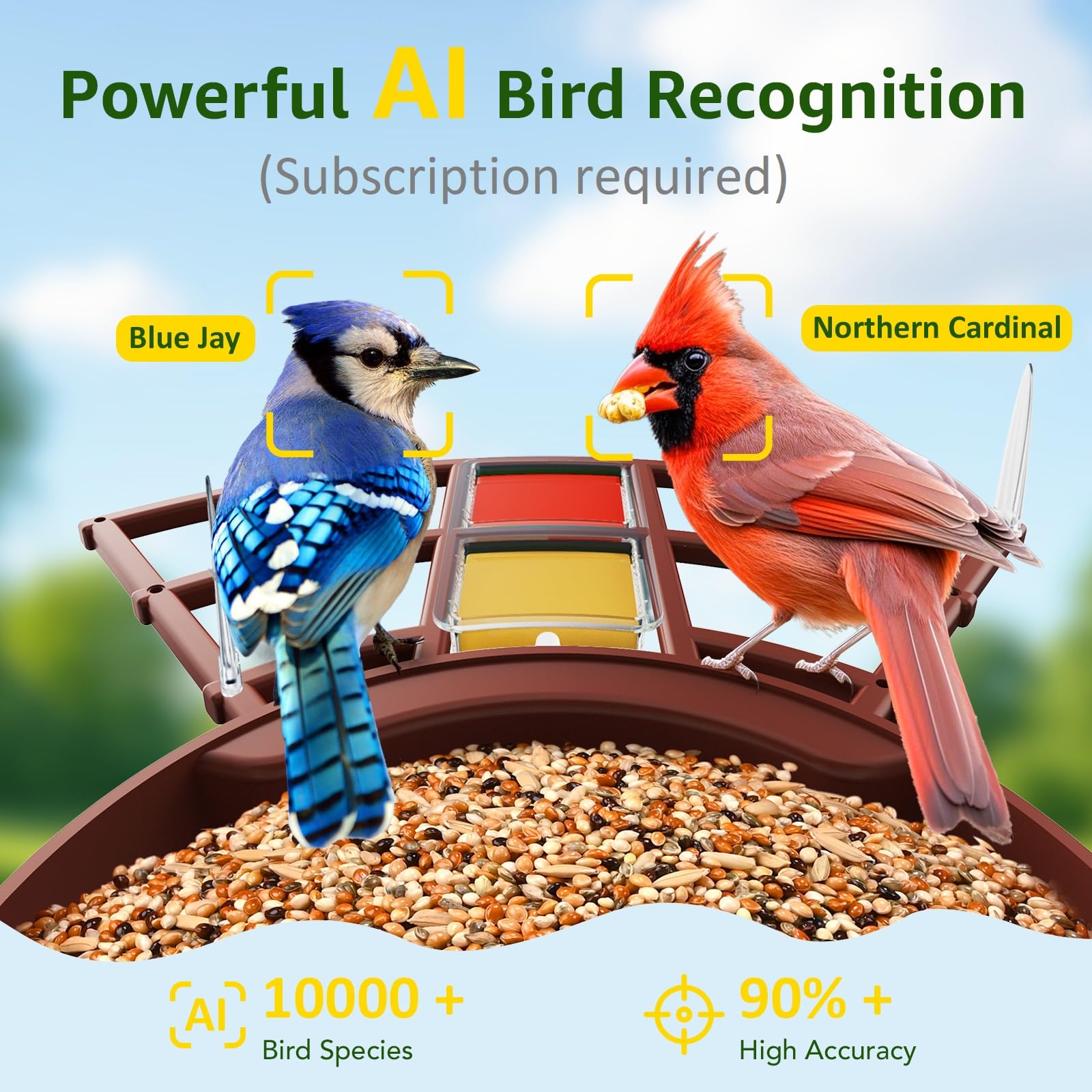PeckCam weatherproof IP65 feeder withstands rain, snow, and sun throughout seasons.