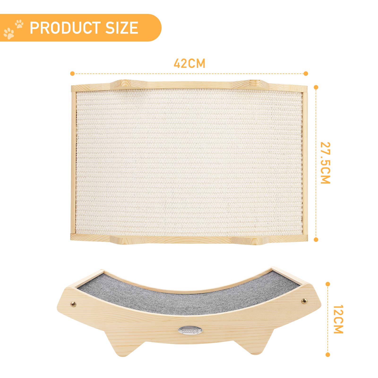 Pecute 2-in-1 design closeup underscores easy swapping between scratching and lounging.