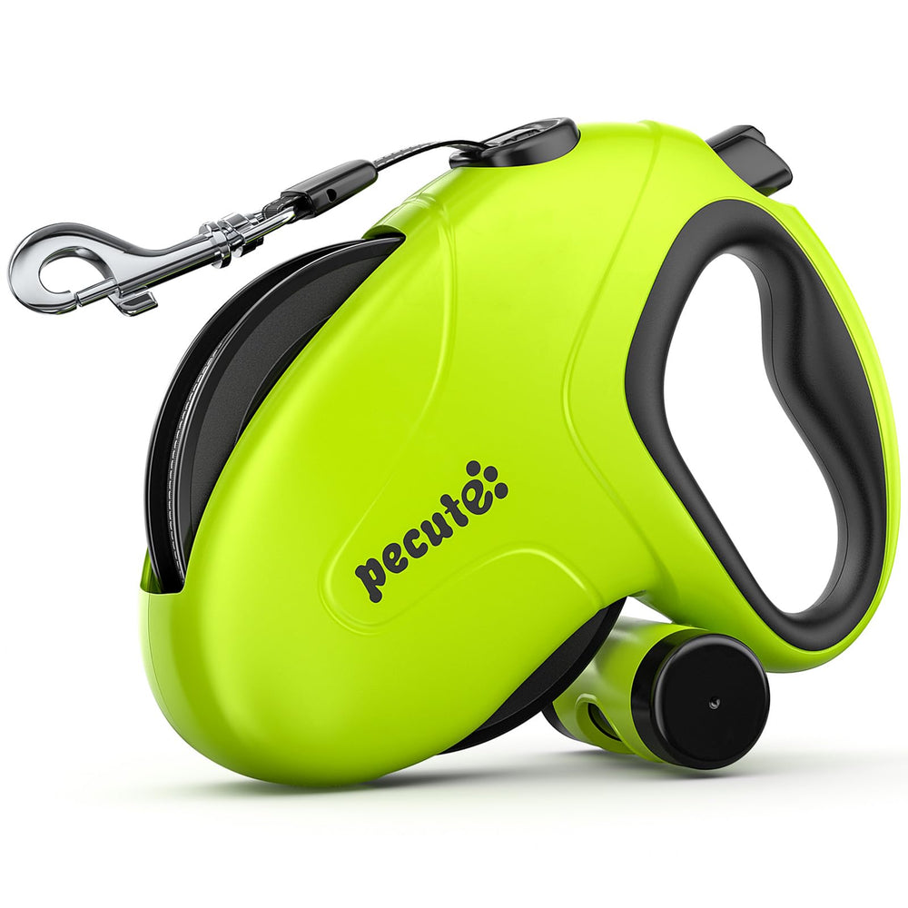 Pecute 26ft retractable leash handle with a comfortable grip for easy one-handed control.
