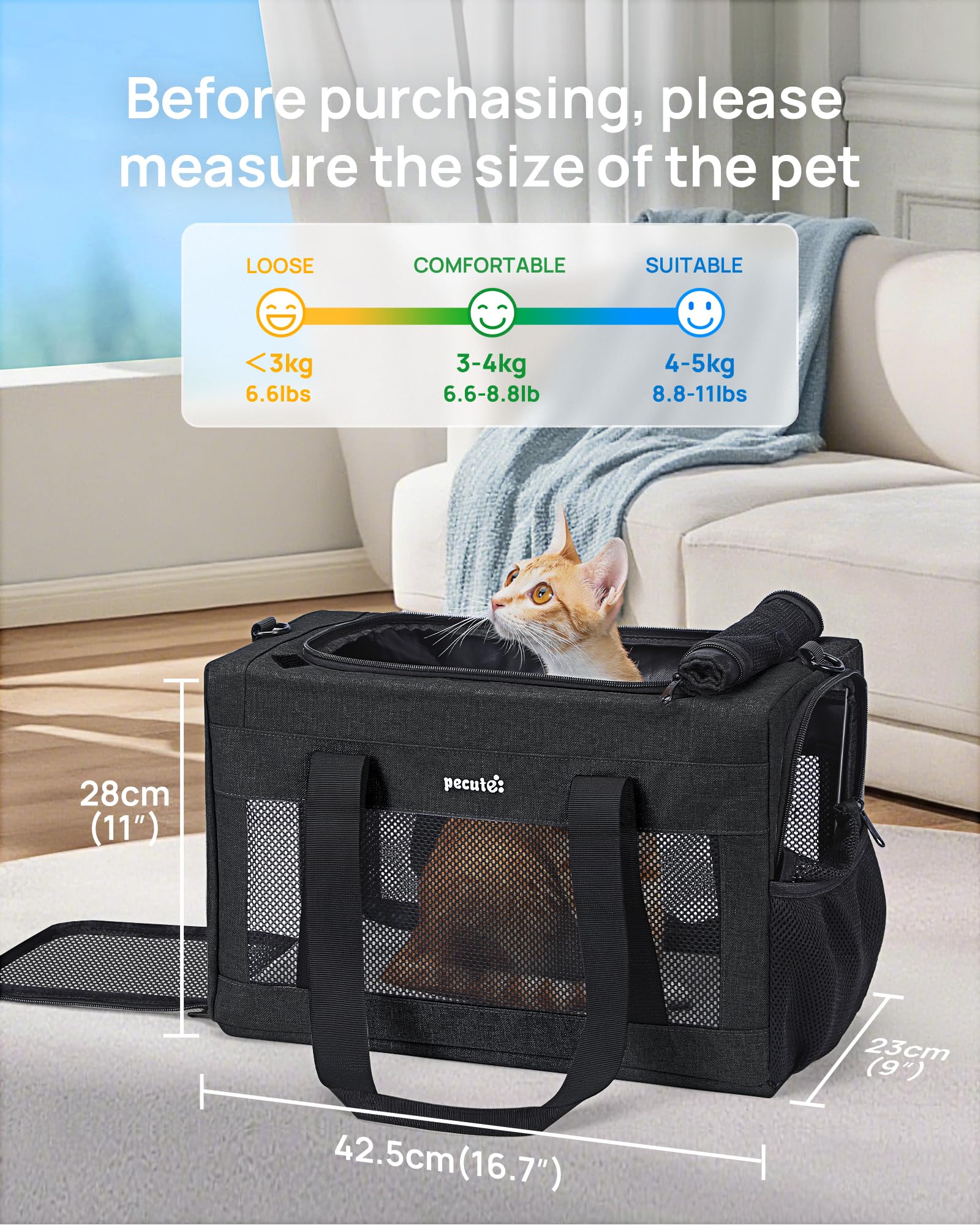 Pecute lockable zippers ensure secure travel