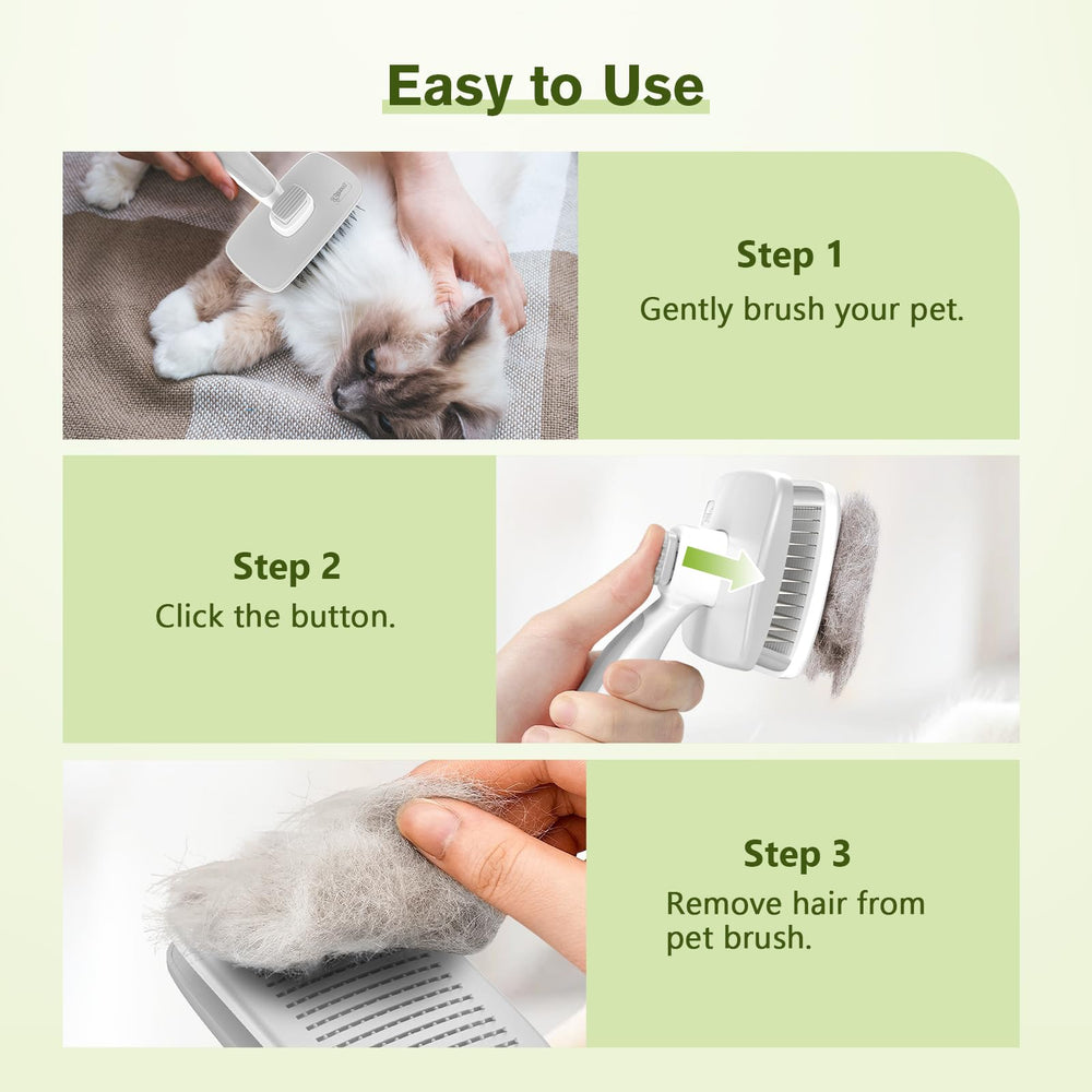 Pecute brush suits all coat types, from short to curly.
