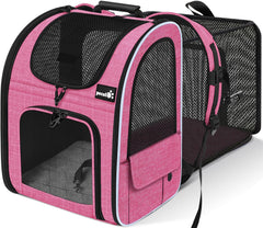 Pecure cat backpack closed view — compact, hands-free travel ready.