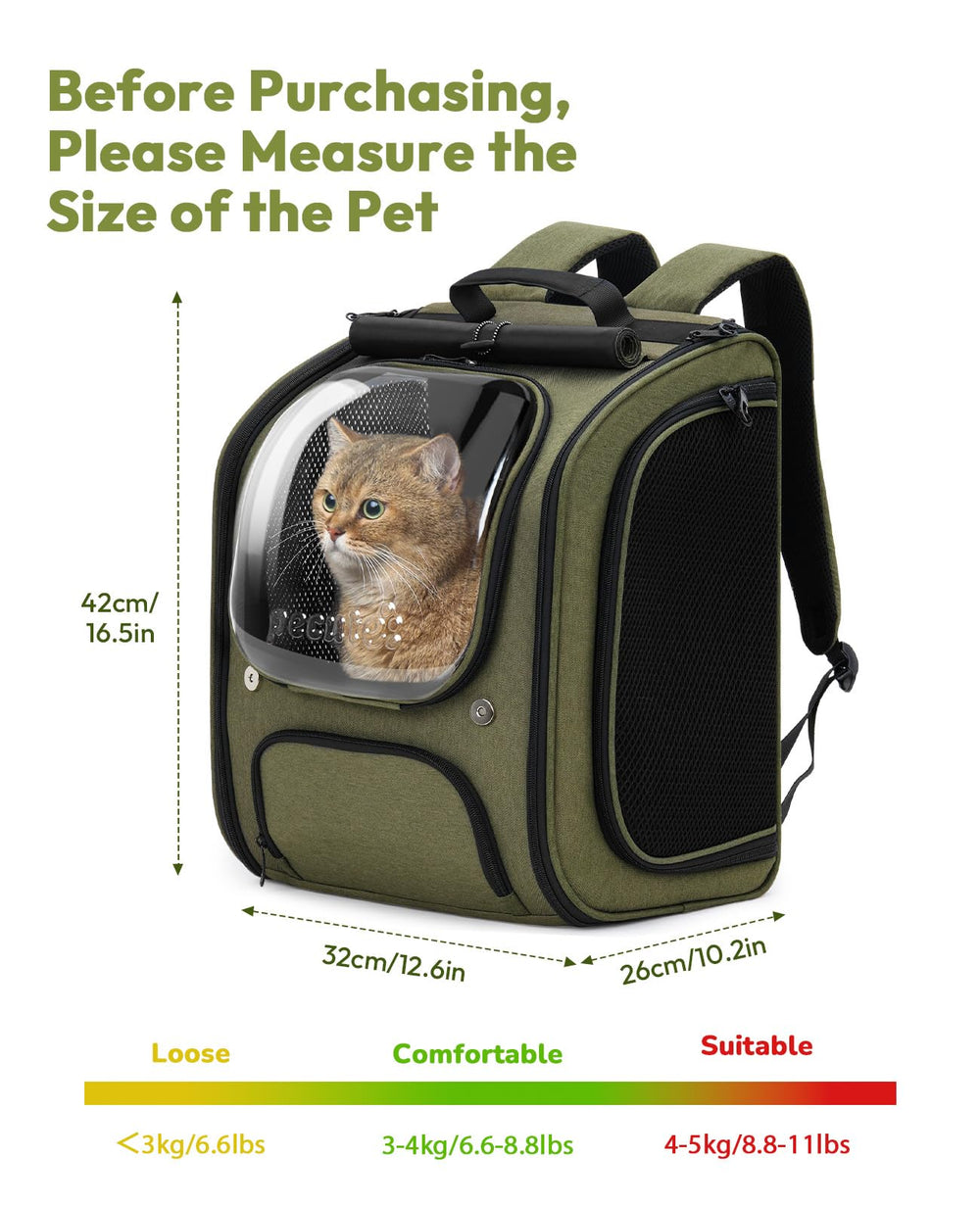 Pecute cat backpack dimensions help choose a proper fit.