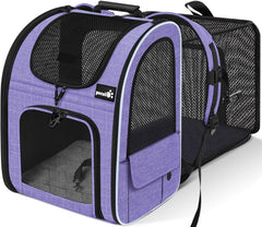 Pecute Cat Backpack Carrier front view, travel-ready and secure for pets.